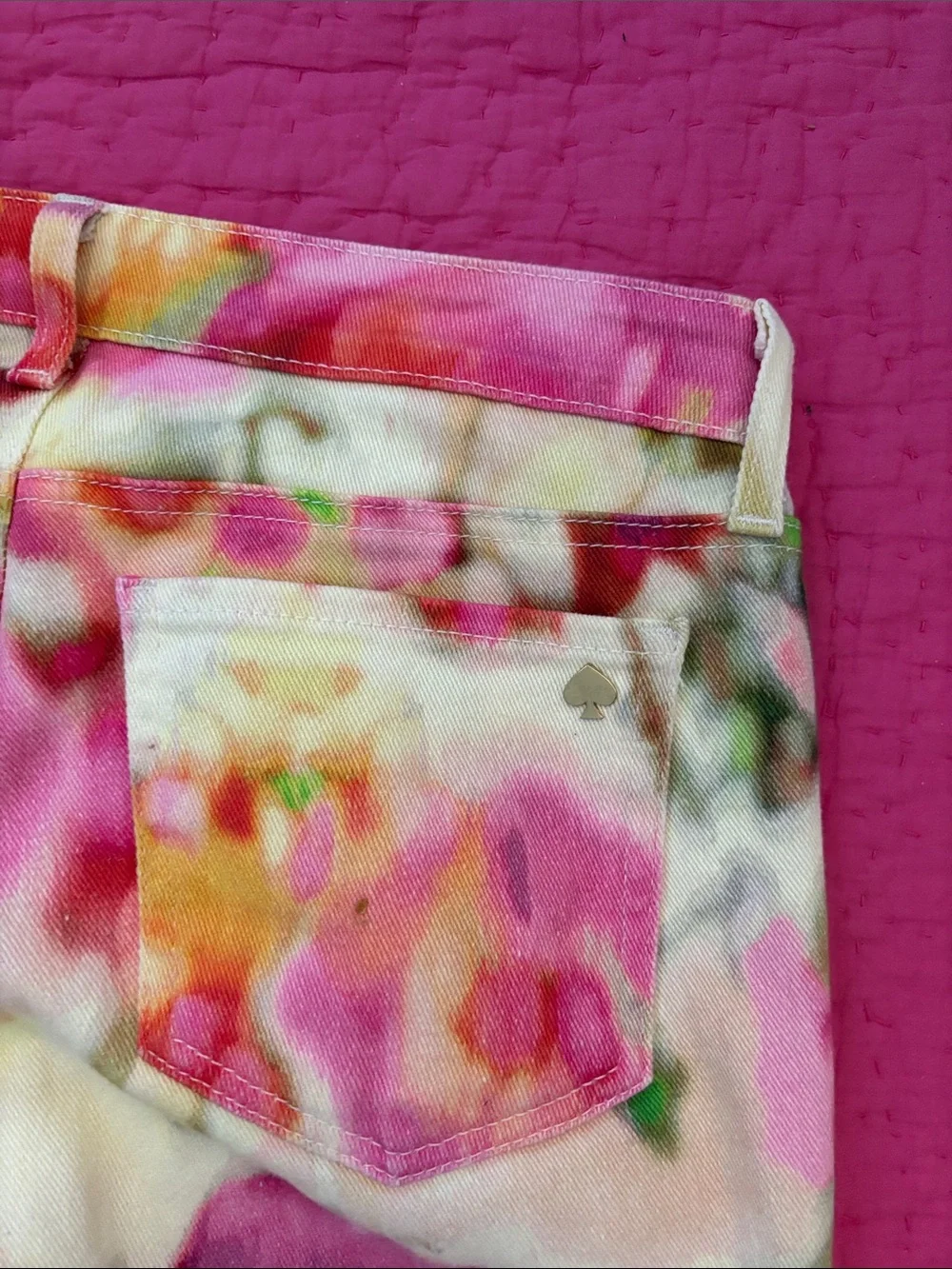 kate spade Pastel Watercolor Floral Cropped Jeans, size 26